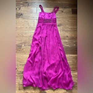 Monsoon 100% silk formal dress. Beautiful dress with flower design in the front